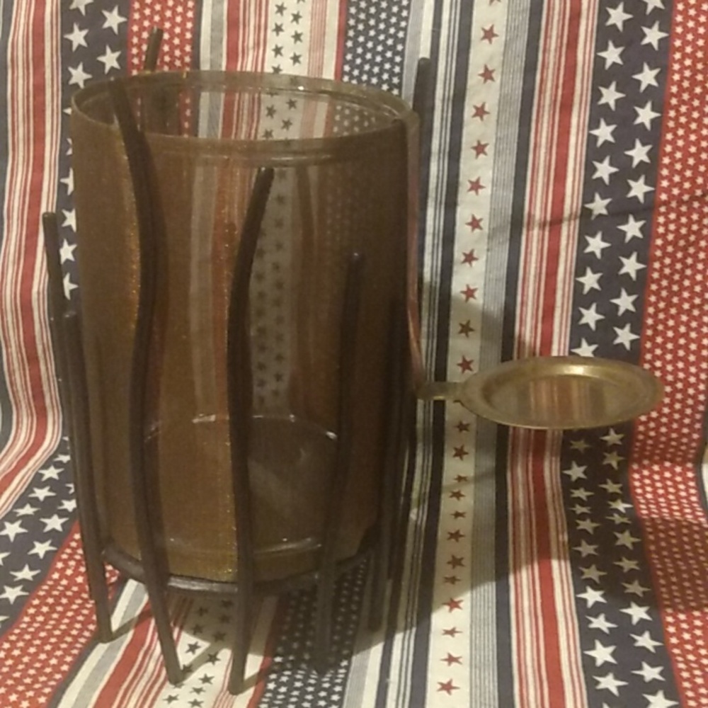 Partylite candle holder with snuffer. Retired. Used.